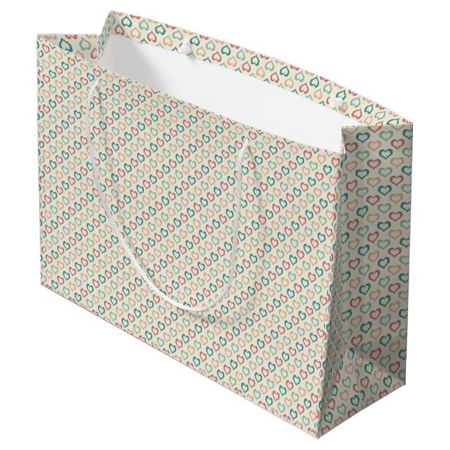 Bolsa De Regalo Grande Corazones retro (Angulo reverso)