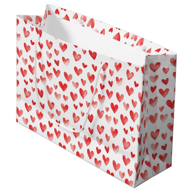 Bolsa De Regalo Grande Corazones rojos (Angulo Anverso)
