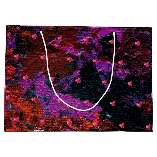 Bolsa De Regalo Grande Corazones rojos cálidos (Reverso)