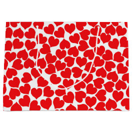 Bolsa De Regalo Grande Corazones rojos en blanco