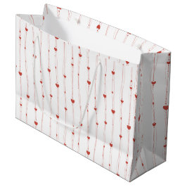 Bolsa De Regalo Grande Corazones Rojos En Cintas Patrón Continuo De San V
