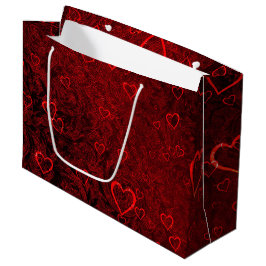 Bolsa De Regalo Grande Corazones rojos góticos negros