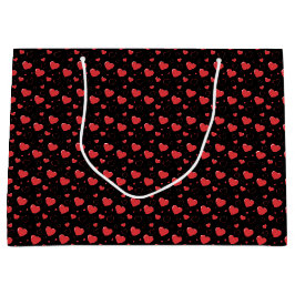 Bolsa De Regalo Grande Corazones rojos y brillantes de pasión, lindo patr