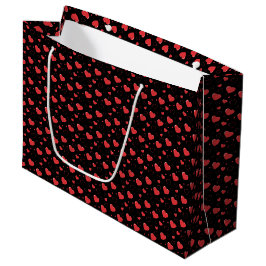 Bolsa De Regalo Grande Corazones rojos y brillantes de pasión, lindo patr