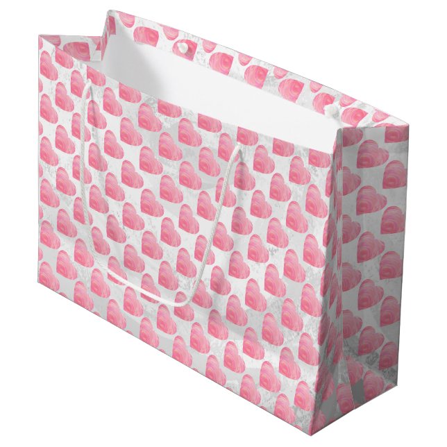 Bolsa De Regalo Grande Corazones rosados (Angulo Anverso)