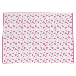 Bolsa De Regalo Grande Corazones rosados patrón romántico