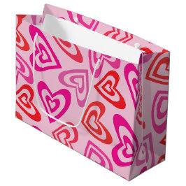 Bolsa De Regalo Grande Corazones rosados rojos psicodélicos día de San Va
