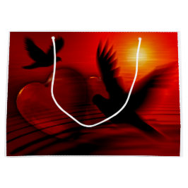 Bolsa De Regalo Grande Corazones y palomas