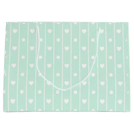 Bolsa De Regalo Grande Corazones y rayas