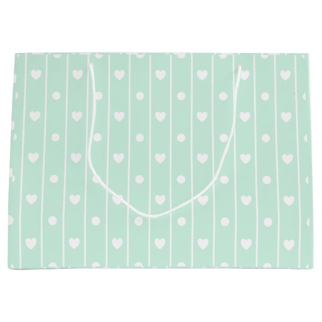 Bolsa De Regalo Grande Corazones y rayas (Anverso)