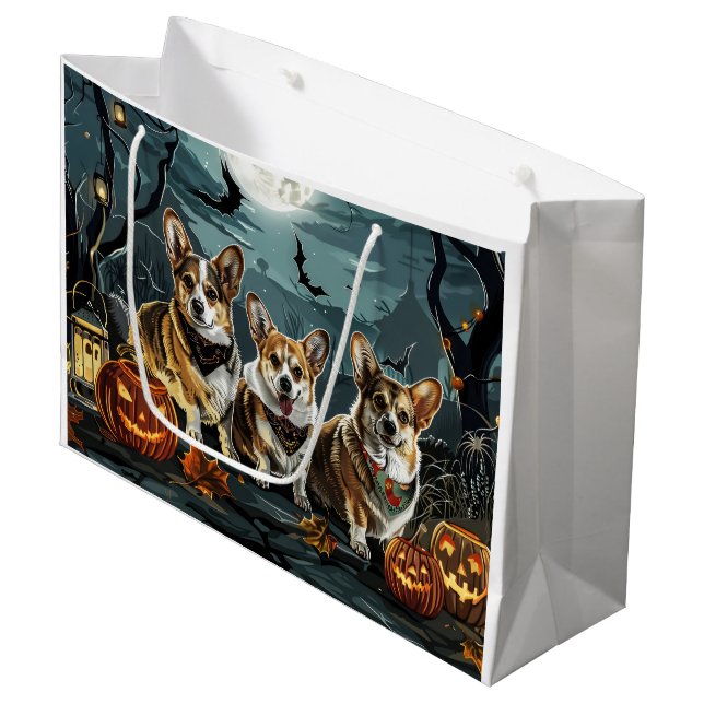 Bolsa De Regalo Grande Corgi Halloween Spooky (Angulo Anverso)