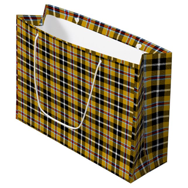 Bolsa De Regalo Grande Cornish National Tartan Yellow and Black Planteado (Angulo Anverso)