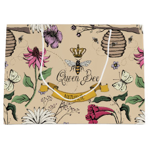 Bolsa De Regalo Grande Corona de abeja reina de oro ligero