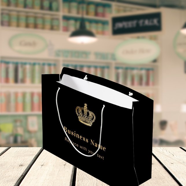 Bolsa De Regalo Grande Corona real oro negro empresarial (Subido por el creador)