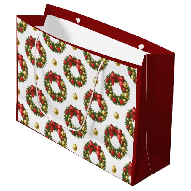 Bolsa De Regalo Grande Coronas de Navidad (Angulo Anverso)