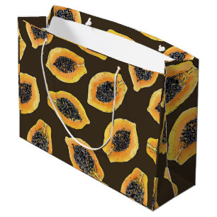 Bolsa De Regalo Grande Cortes de papaya en marrón oscuro