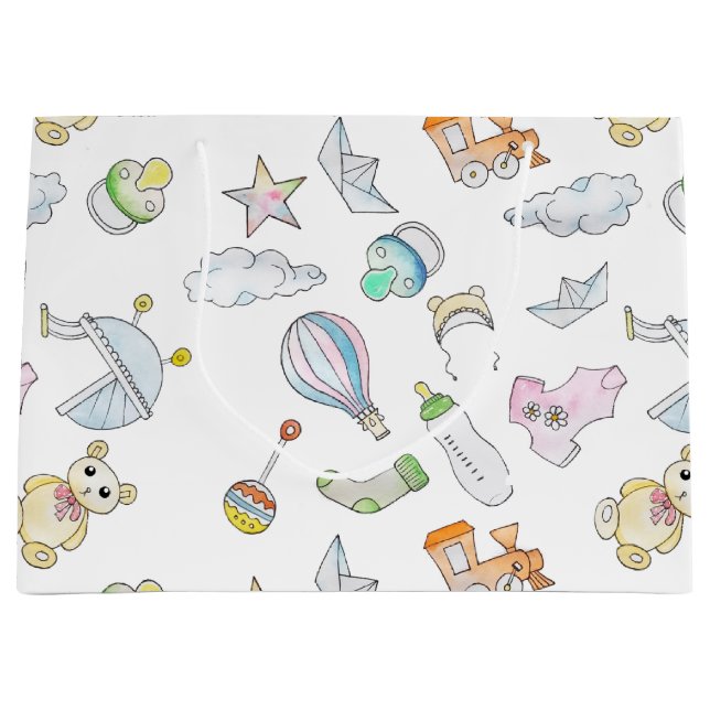 Bolsa De Regalo Grande Cosas de bebé divertidas  (Anverso)