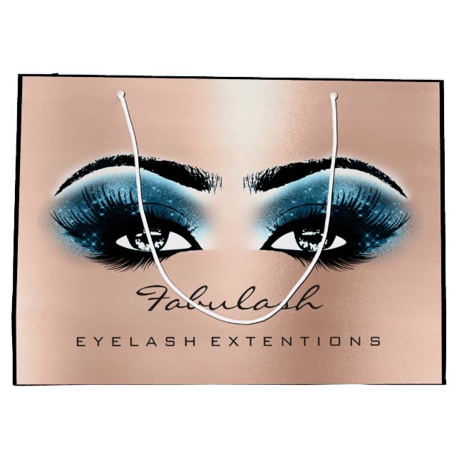 Bolsa De Regalo Grande Cosméticos de belleza Rosa Lash Blue Makeup Purpur (Reverso)