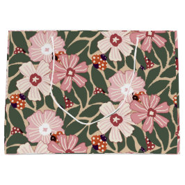 Bolsa De Regalo Grande Cosmo Woodland Ladybugs & Wildflower Earthy Colour