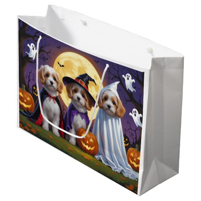Bolsa De Regalo Grande Coton De Tulear Dogs Calabaza Halloween Funny (Angulo Anverso)