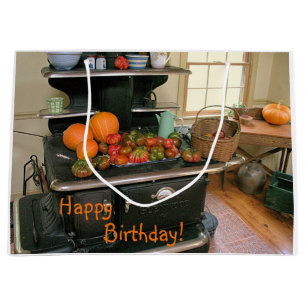 Bolsa De Regalo Grande Country Harvest Cookstove Cumpleaños