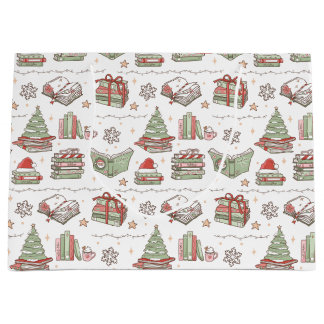 Bolsa De Regalo Grande Cozy Christmas Book Lover