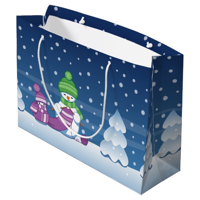 Bolsa De Regalo Grande Crafty Snowman Knitus Scarf (Angulo reverso)