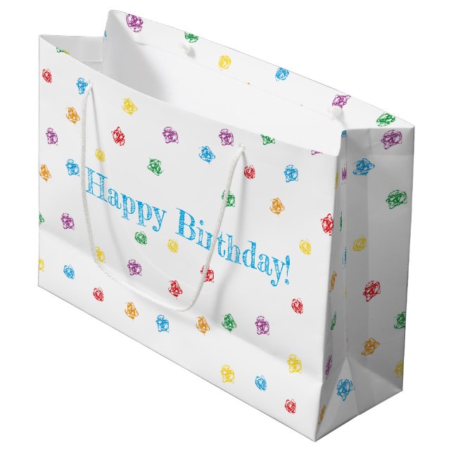 Bolsa De Regalo Grande Crayon bolsa regalo "Happy Birthday" (Angulo Anverso)