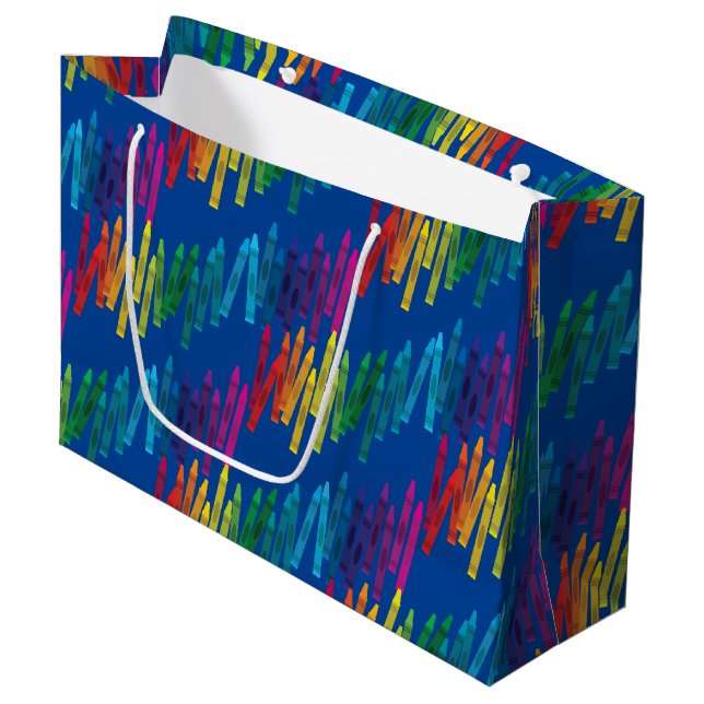 Bolsa De Regalo Grande Crayons Kids Birday Fiesta Art (Angulo Anverso)