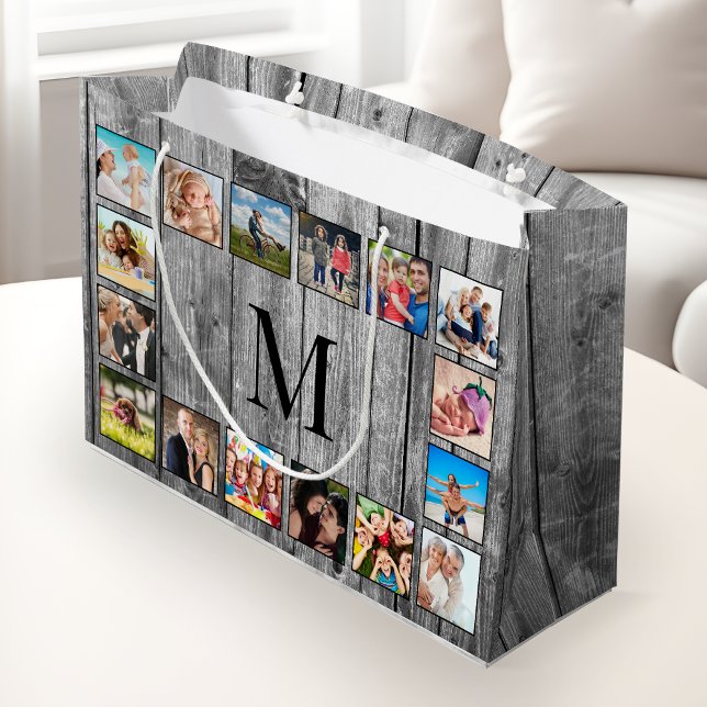 Bolsa De Regalo Grande Crea tu Collage de fotos Personalizado Rustic Farm (Subido por el creador)