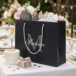 Bolsa De Regalo Grande Crea tu monograma de nombre personalizado Caligraf