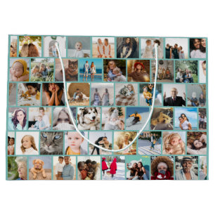 Bolsa De Regalo Grande Crea tu propia cuadrícula de fotos personalizada