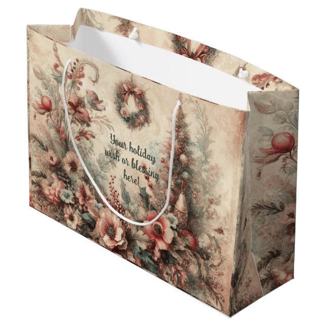 Bolsa De Regalo Grande Crea tu propia guirnalda de Navidades florales vic (Angulo reverso)