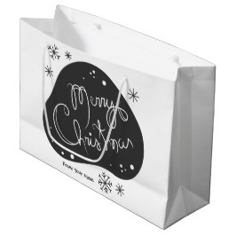 Bolsa De Regalo Grande Crea tu propia Navidad en blanco y negro