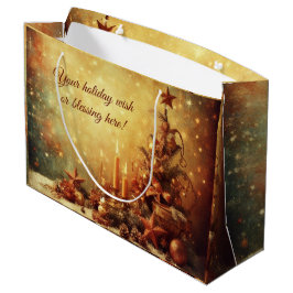 Bolsa De Regalo Grande Crea tu propio árbol de navidad vintage cálido