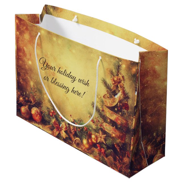 Bolsa De Regalo Grande Crea tu propio árbol de Navidades cálidos (Angulo reverso)