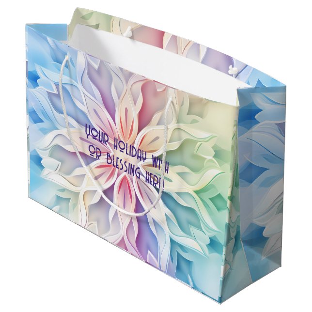 Bolsa De Regalo Grande Crea tu propio copo de nieve con Navidades arcoiri (Angulo reverso)