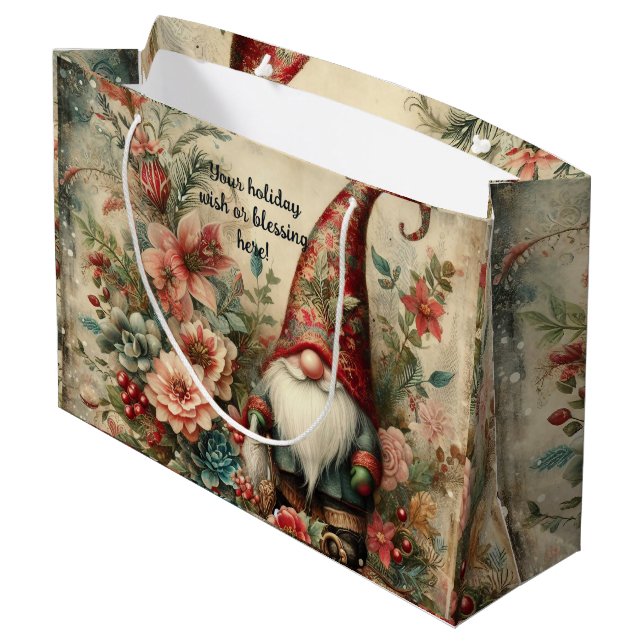 Bolsa De Regalo Grande Crea tu propio hogar de Navidades victorianos flor (Angulo reverso)