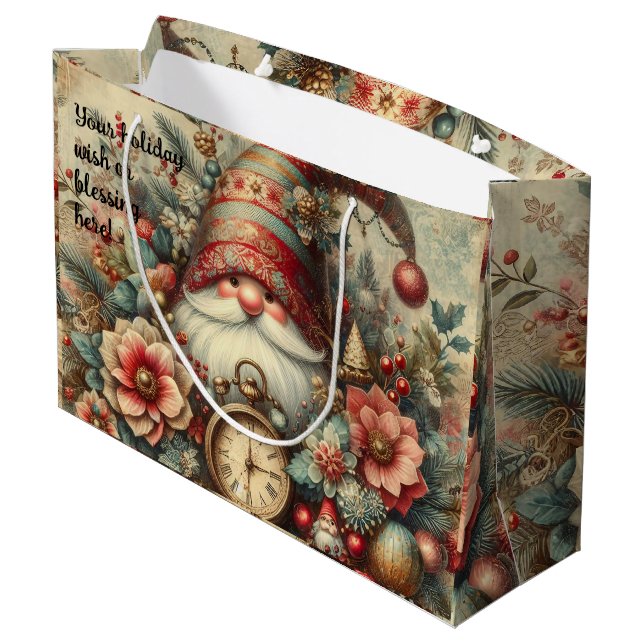 Bolsa De Regalo Grande Crea tu propio juego de Navidad de época (Angulo reverso)