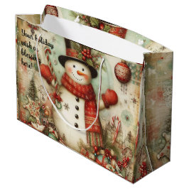 Bolsa De Regalo Grande Crea tu propio muñeco de nieve navideño