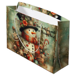 Bolsa De Regalo Grande Crea tu propio Navidad victoriano Snowman