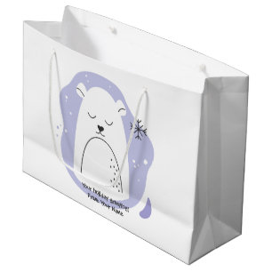 Bolsa De Regalo Grande Crea tu propio oso polar retro púrpura de Navidad