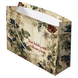 Bolsa De Regalo Grande Crea tu propio pergamino vintage rojo y azul de ac