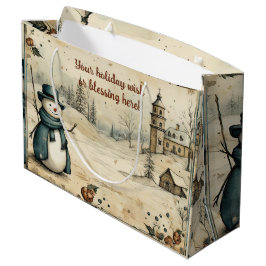Bolsa De Regalo Grande Crea tu propio pueblo de cosecha de nieve