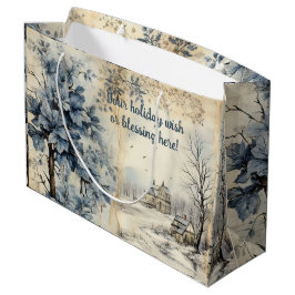 Bolsa De Regalo Grande Crea Tu Propio Pueblo Invernal Vintage