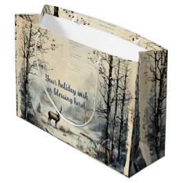 Bolsa De Regalo Grande Crea tu propio reno de invierno vintage