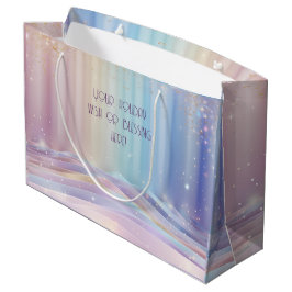 Bolsa De Regalo Grande Crea tus propios Navidades arcoiris cayendo nieve