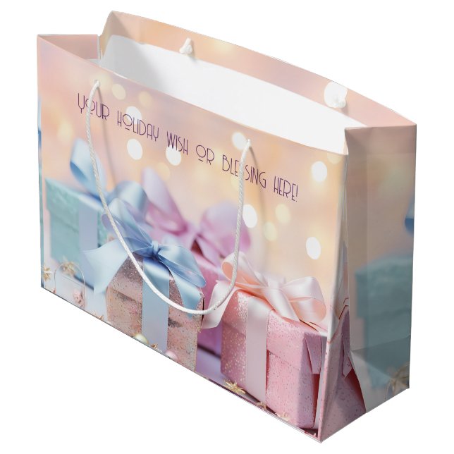 Bolsa De Regalo Grande Crea tus propios regalos de Navidad con arcoiris (Angulo reverso)