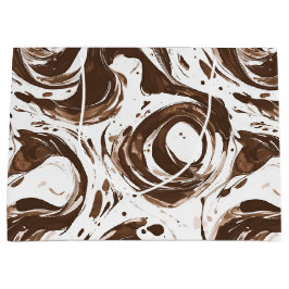 Bolsa De Regalo Grande Creamy Brown Chocolate Swirls Cumpleaños