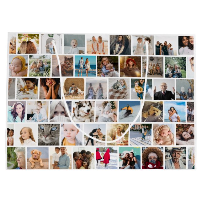 Bolsa De Regalo Grande Crear su propia cuadrícula fotográfica Personaliza (Reverso)